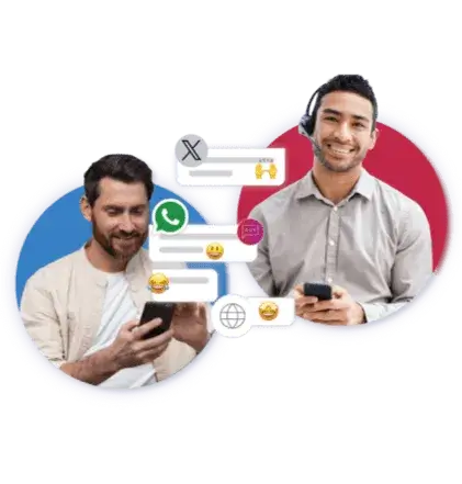 Omnichannel Live Chat via voice call or video call or text channels